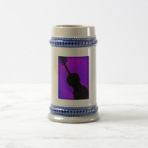 Violín o cerveza Stein de la viola o azul de la ta