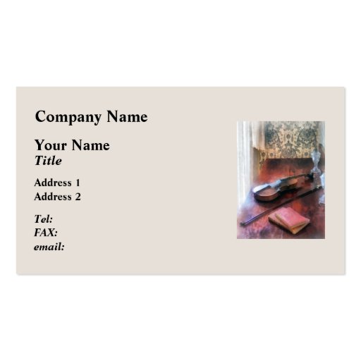Violin on Credenza Business Cards