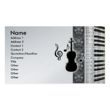 Violin Piano & Music Notes Business Cards