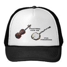 VIOLIN  PLAYERS CUT UP BANJOS FOR FIREWOOD MESH HAT