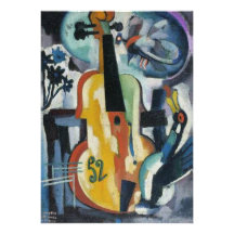 Violin Recital Modern Art Invitations