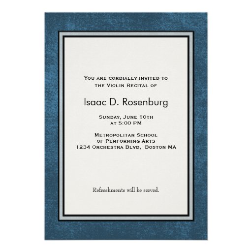 Violin Recital Modern Art Invitations