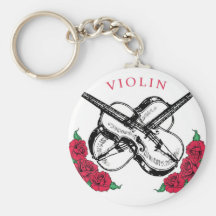 Violin Roses Gift Key Chain
