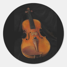 Violin Round Stickers