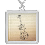 Violin Scrawl Bach Manuscript Custom Necklace