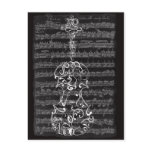 Violin Scrawl on Bach Manuscript Postcards