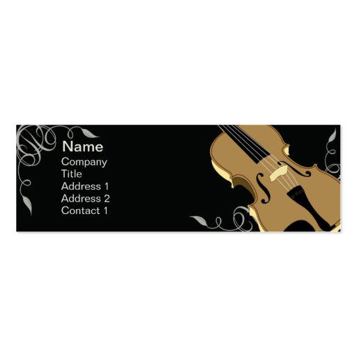 Violin - Skinny Business Card Templates (front side)