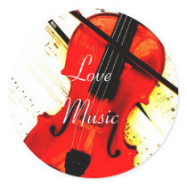 Violin Round Sticker
