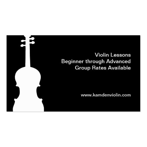 Violin Teacher Business Cards (back side)