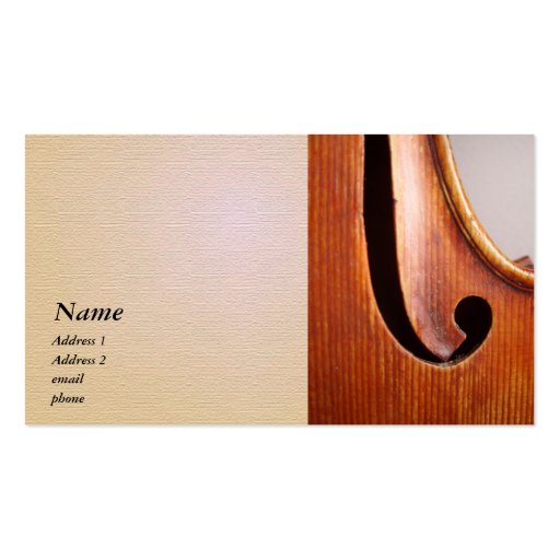 Violin / Viola Business Card (front side)