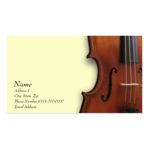 Violin Viola Business Card for The Violin Site (front side)