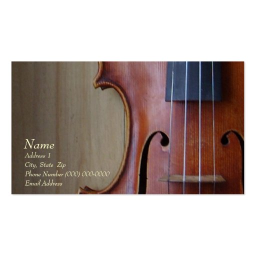 Violin Viola Business Card for The Violin Site (front side)