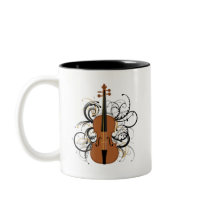 Violin with Swirls Coffee Mug