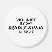 Violinist Deadly Ninja by Night Fridge Magnet