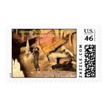 Violinist ENDLESS CAVERNS VA Vintage 1928 Stamp