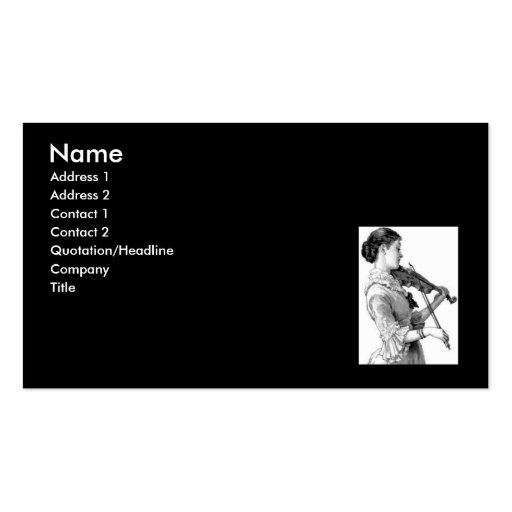 Violinist Profile Card Business Card Template (front side)