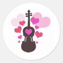 violinlove round sticker