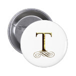 VIP Gold ”T” monogram Pinback Button