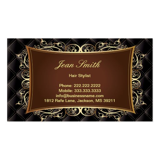 VIP Hair & Beauty Salons Business Card (back side)