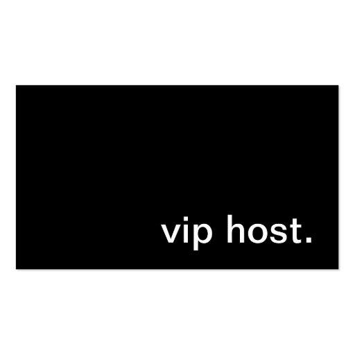 VIP Host Business Card (front side)