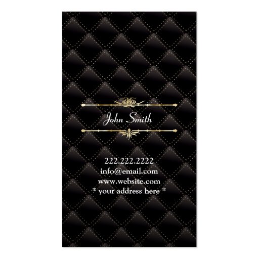 VIP Luxury Hair Dresser Dark business card (back side)