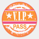 VIP Pass Party Sticker (pumpkin hot pink)