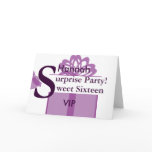 VIP Surprise Party Sweet Sixteen Invitation!-Cust. Greeting Card