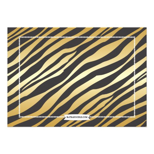 VIP Ticket Zebra Glam Sweet 16 Birthday Party Card
