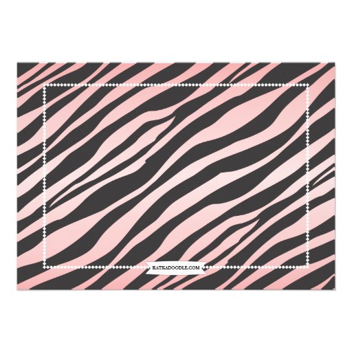 VIP Ticket Zebra Glam Sweet 16 Birthday Party Pink Personalized Announcement
