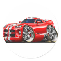 Viper GTS Red/Wht Round Sticker