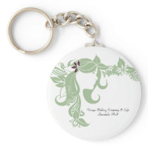 Virago Green Lady Logo Keychain