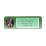 Virgen de la Altagracia Green Return Address Label