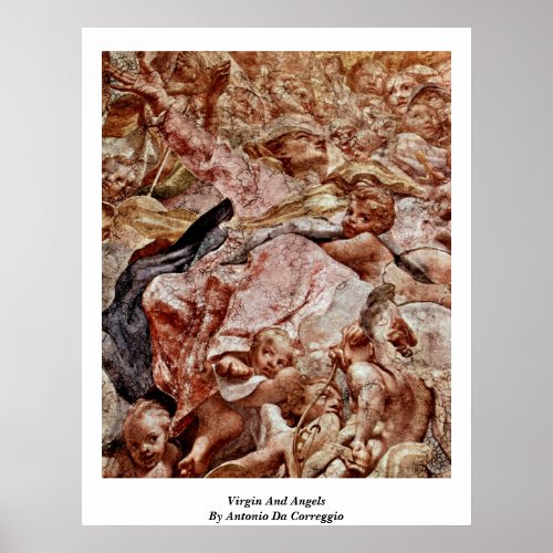 Virgin And Angels By Antonio Da Correggio Posters