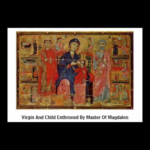 Virgin And Child Enthroned By Master Of Magdalen Poster