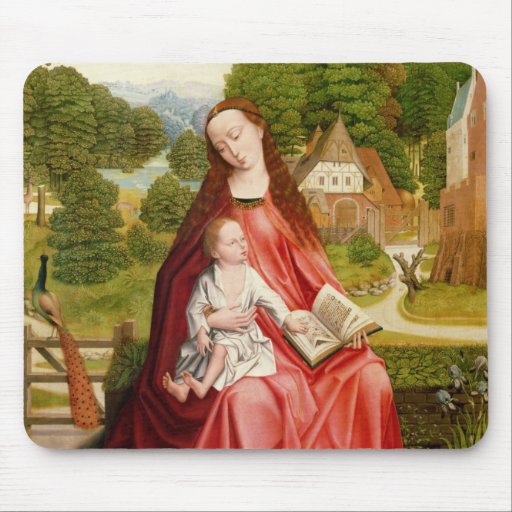 Virgin and Child in a Garden Mouse Pad