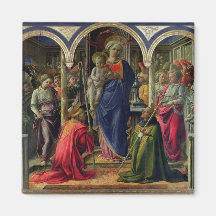 Virgin and Child surrounded by Angels Magnets