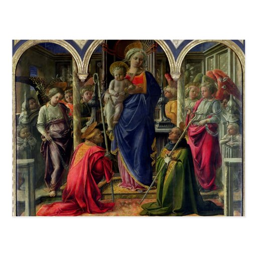 Virgin and Child surrounded by Angels Postcard