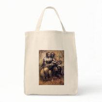 Virgin and Child with St. Anne sketch Canvas Bags