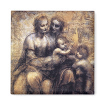 Virgin and Child with St. Anne sketch Magnets