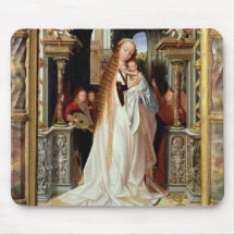 Virgin and Child with Three Angels, central panel Mousepad