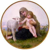 Virgin and lamb Christmas Ornament photo sculptures