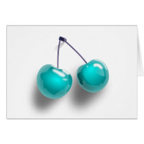 Virgin Cherry Twin Cherries On Stem Greeting Card