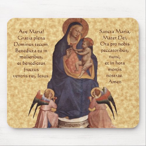 Virgin & Child, Ave Maria Mouse Pad mousepad