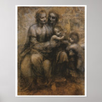 Virgin & Child with Saints Anne & John, da Vinci Posters