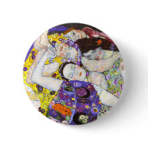 Virgin, Gustav Klimt Pinback Buttons