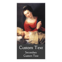 Virgin in Adoration before the Christ Child Custom Photo Card