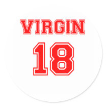 Virgin Letter Football Jersey #18 stickers by inquester Virgin Letter Football Jersey #18 stickers