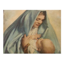 Virgin Mary and Baby Jesus Postcard