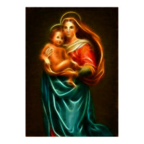 Virgin Mary And Baby Jesus Posters