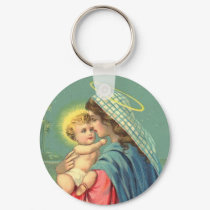 Virgin Mary and Baby Jesus Religious Keychain by angela65 Virgin Mary and Baby Jesus Religious Keychain